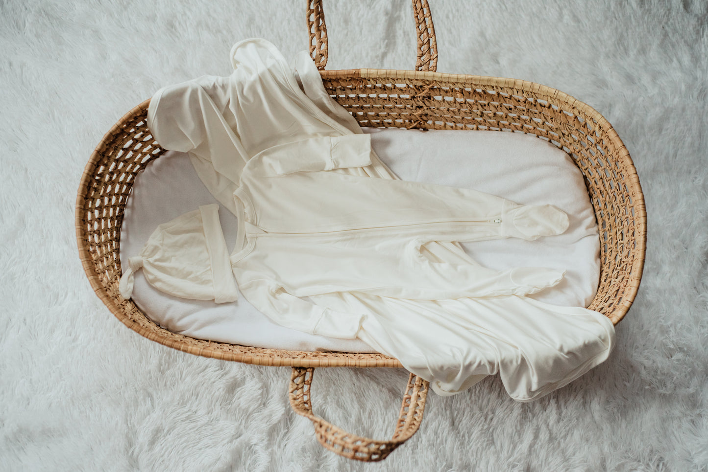 Bamboo Zippered Sleepers -White