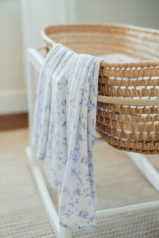 Floral Ribbed Swaddle -The Jade Collection