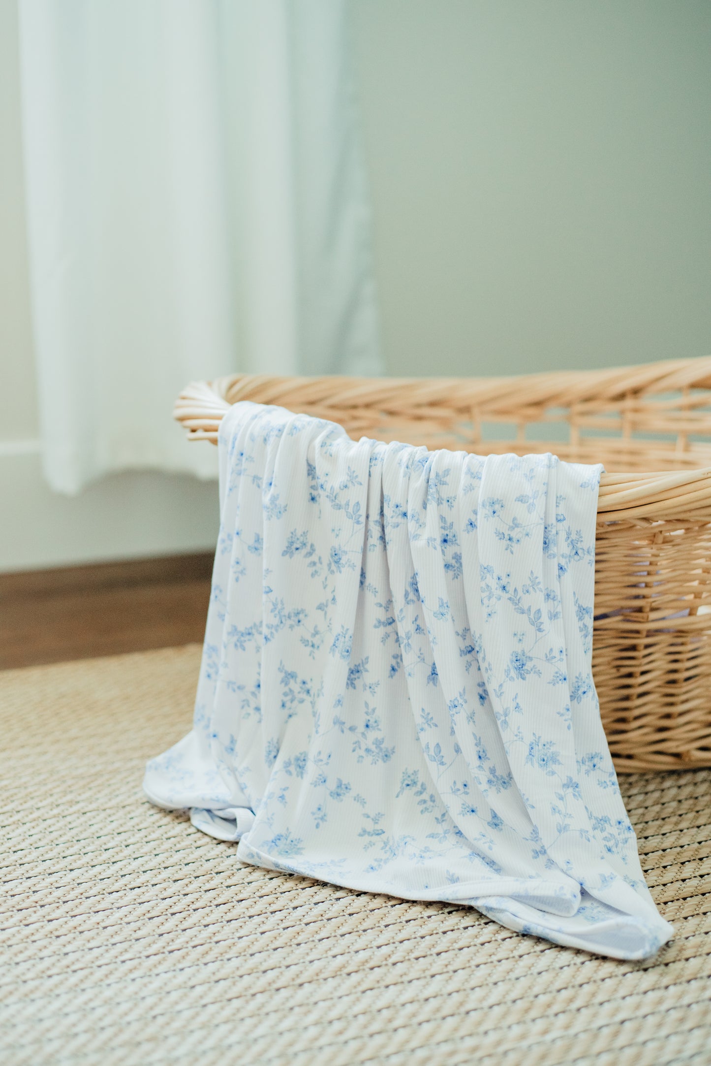 Floral Ribbed Swaddle -The Jade Collection