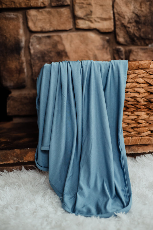 Bamboo Stretch Swaddle  -Dusty Blue