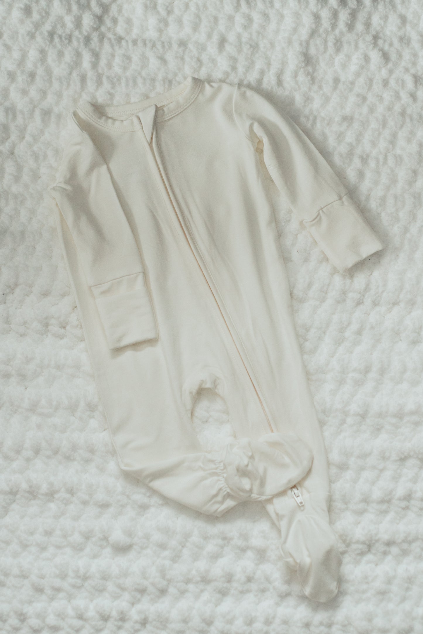 Bamboo Zippered Sleepers -White