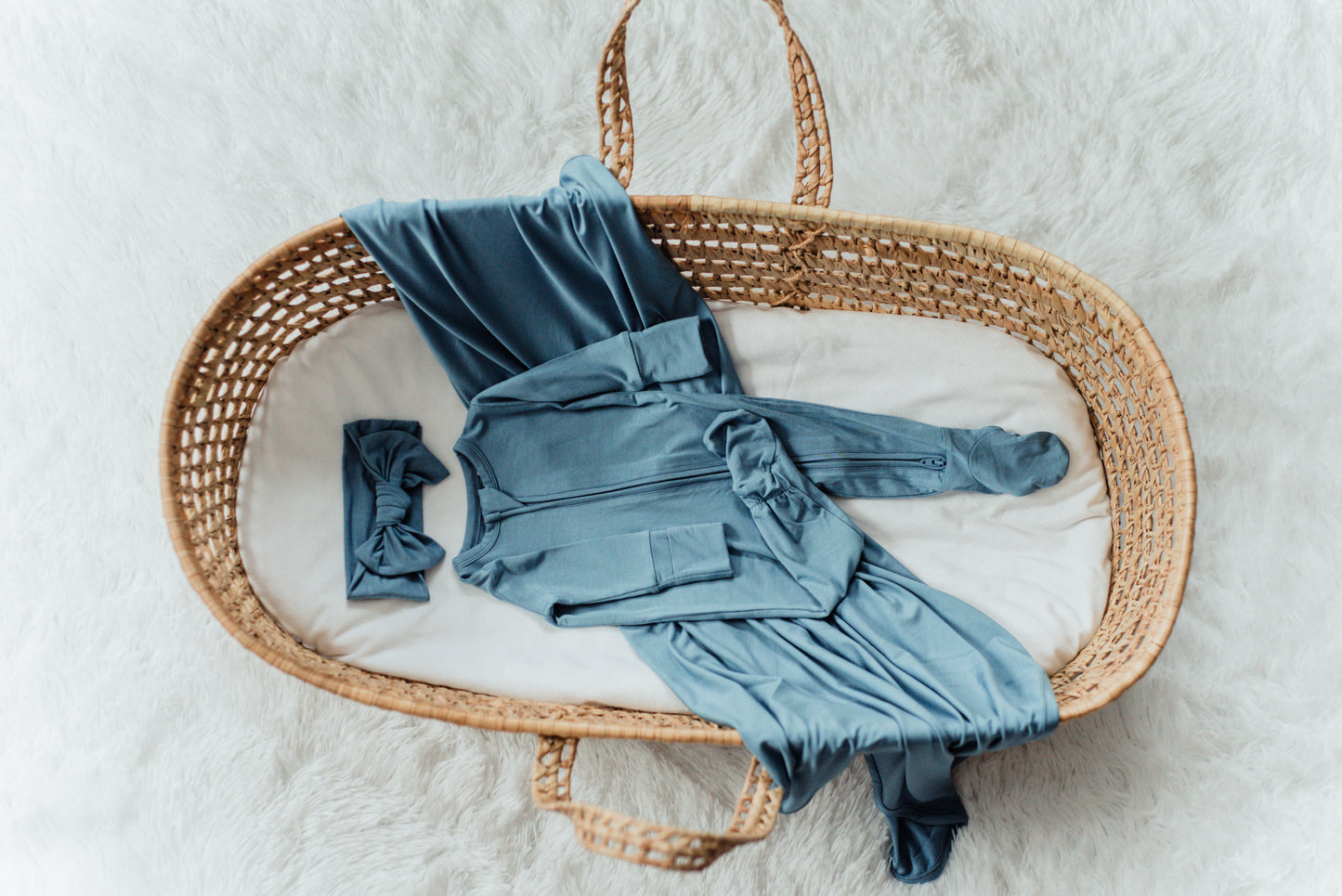 Bamboo Zippered Sleeper  -Dusty Blue